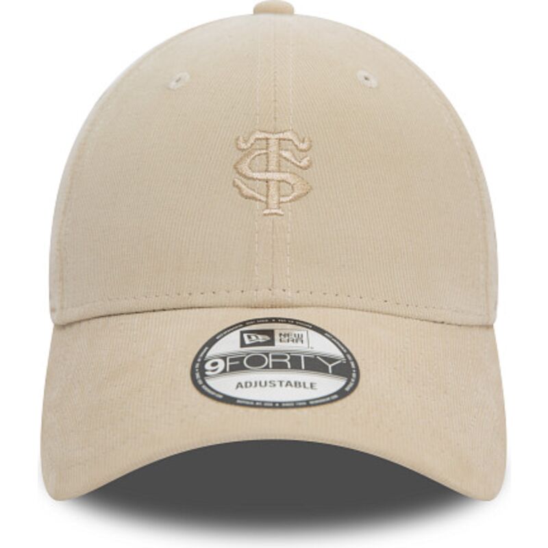 casquette-courbee-beige-ajustable-avec-logo-beige-9forty-baby-cord-stade-toulousain-top-14-new-era