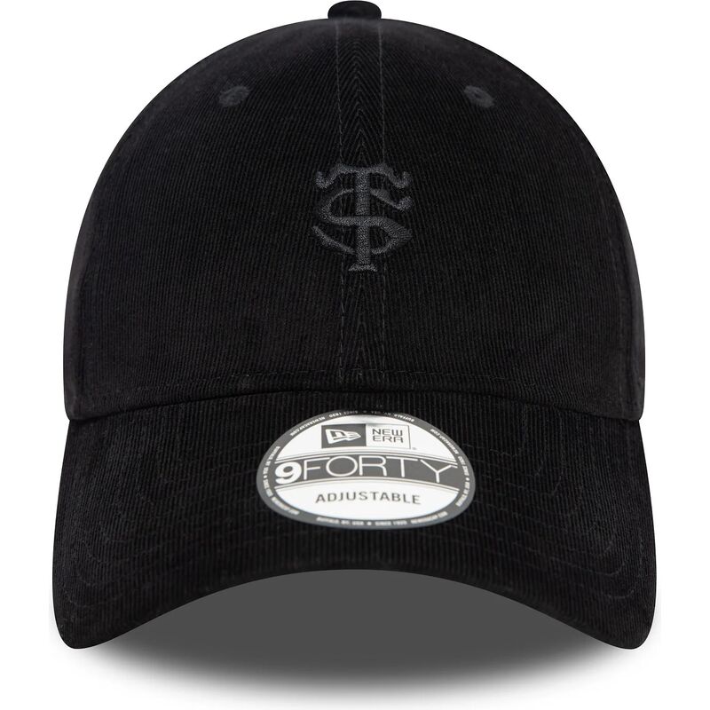 casquette-courbee-noire-ajustable-avec-logo-noir-9forty-baby-cord-stade-toulousain-top-14-new-era