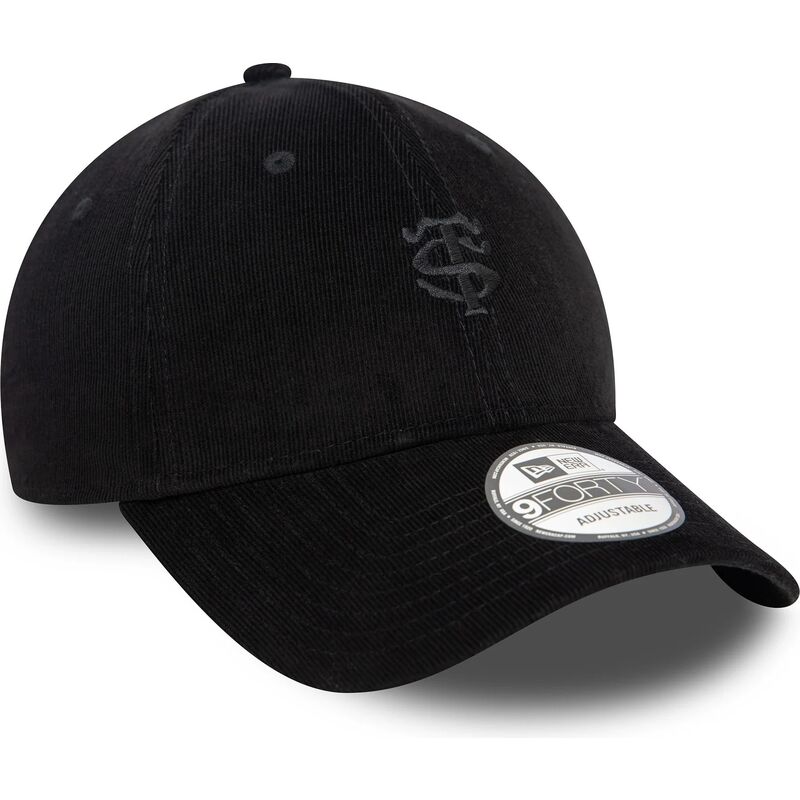 casquette-courbee-noire-ajustable-avec-logo-noir-9forty-baby-cord-stade-toulousain-top-14-new-era