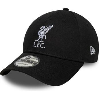 Cappello curvo nero cinghia regolabile 9FORTY Core dei Liverpool Football Club Premier League di New Era