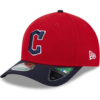 Cappello curvo rosso snapback 9FORTY M-Crown Player Replica dei Cleveland Guardians MLB di New Era