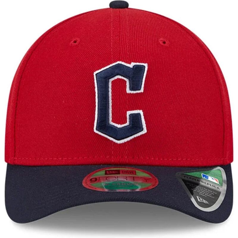 cappello-curvo-rosso-snapback-9forty-m-crown-player-replica-dei-cleveland-guardians-mlb-di-new-era