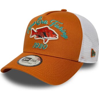 Cappello curvo arancia snapback A Frame Fishing di New Era