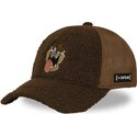 cappello-curvo-marrone-snapback-diavolo-della-tasmania-looney-tunes-di-capslab