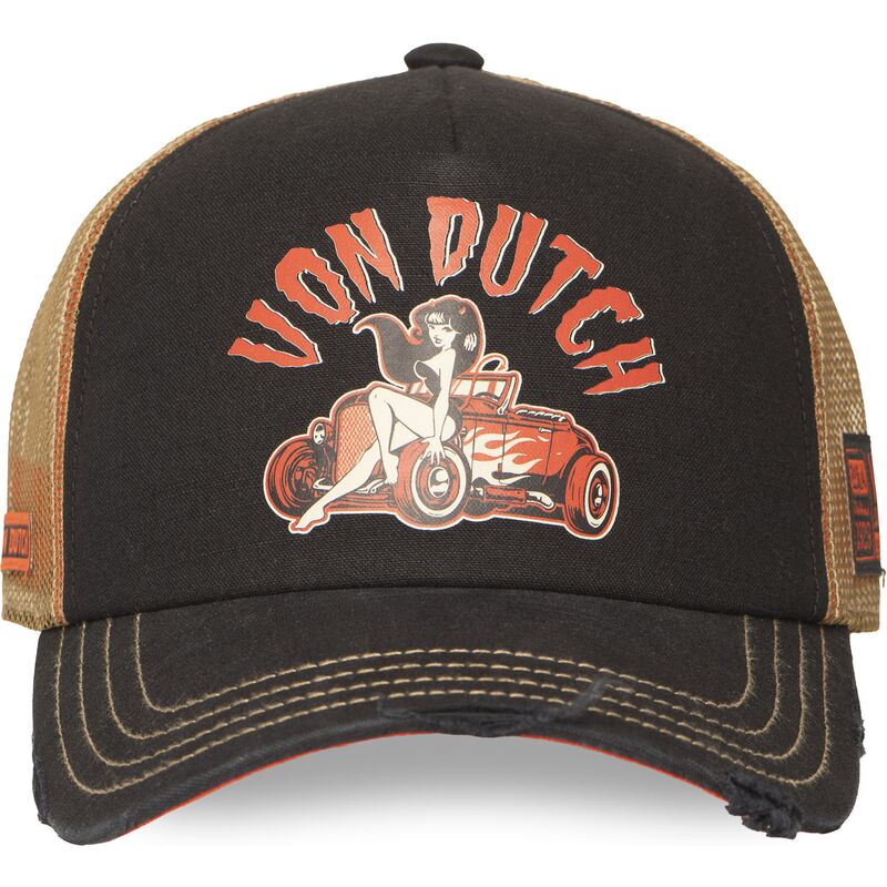 cappellino-trucker-nero-e-beige-crew31-di-von-dutch cappellino-trucker-nero-e-beige-crew31-di-von-dutch
