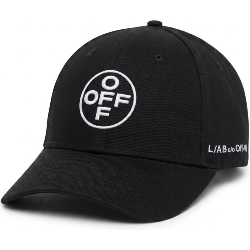 cappello-curvo-nero-cinghia-regolabile-off-embroidered-twill-di-l-ab-c-o-off-white cappello-curvo-nero-cinghia-regolabile-off-embroidered-twill-di-l-ab-c-o-off-white