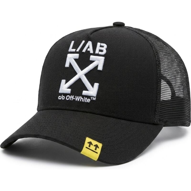 cappello-curvo-nero-snapback-clamp-arrows-di-l-ab-c-o-off-white