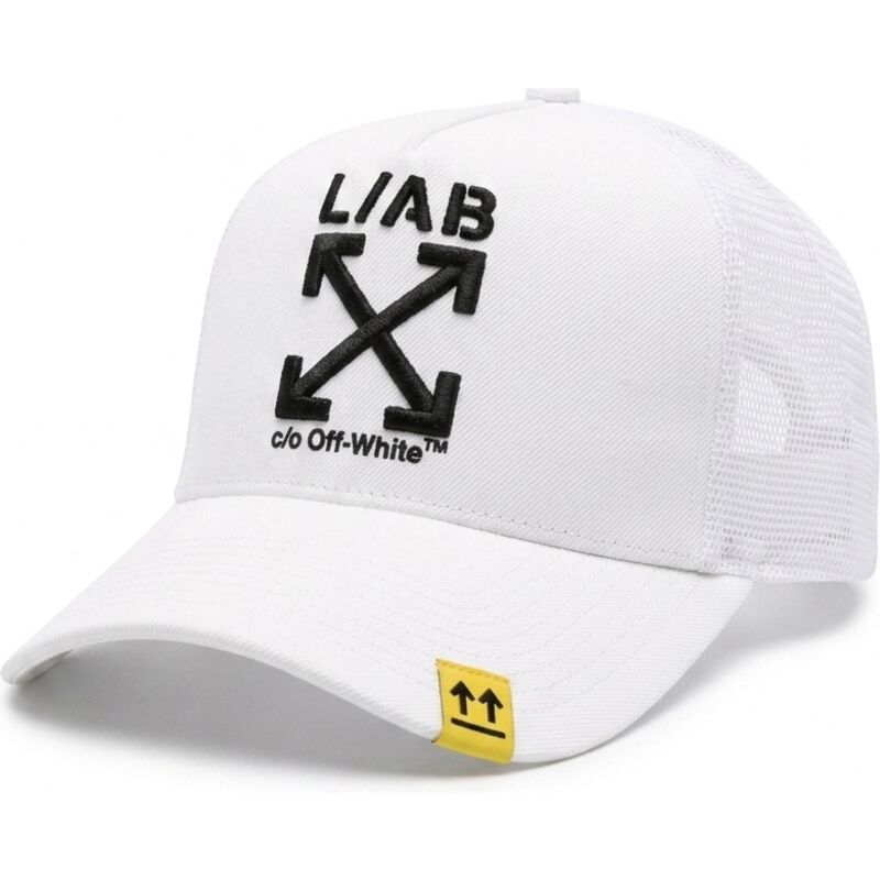 cappello-curvo-bianco-snapback-clamp-arrows-di-l-ab-c-o-off-white