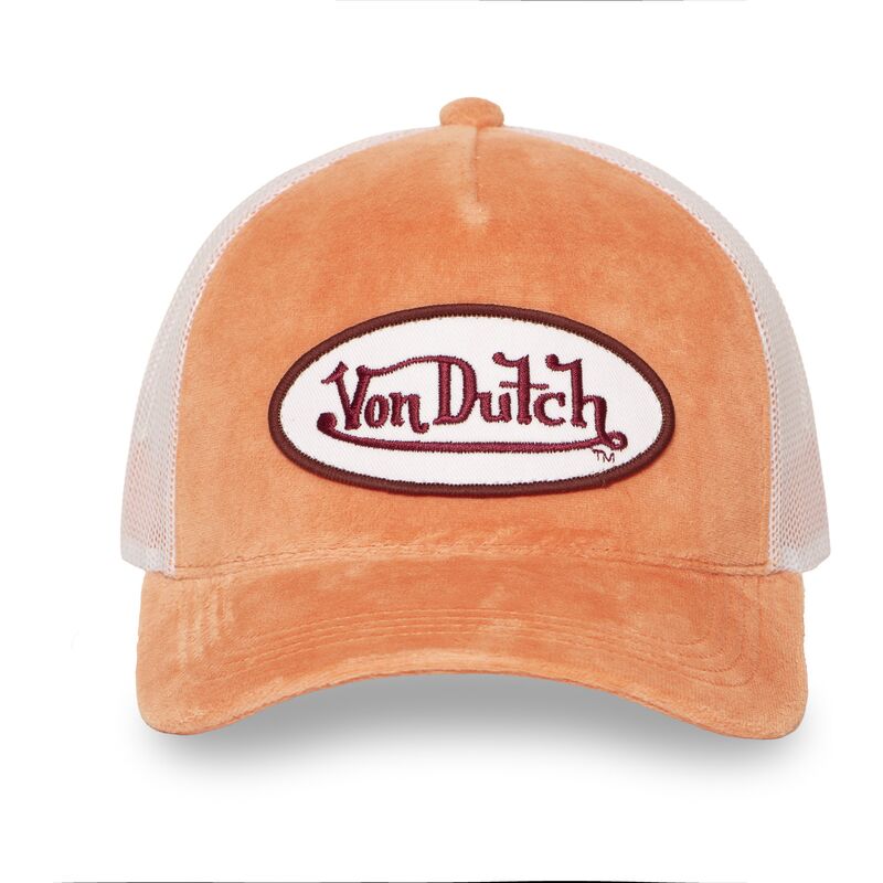 gorra-trucker-naranja-y-blanca-kylie-pe-de-von-dutch