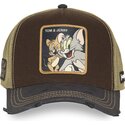 cappello-curvo-marrone-snapback-taj9-jat-tom-e-jerry-looney-tunes-di-capslab