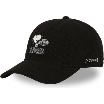 Cappello curvo nero cinghia regolabile PEA8 REC Records Snoopy Arachidi di Capslab