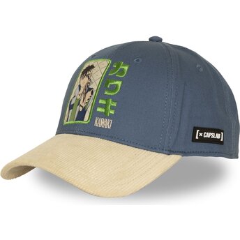 Casquette courbée bleue et beige snapback Kawaki Uzumaki BOR KAW Boruto Capslab