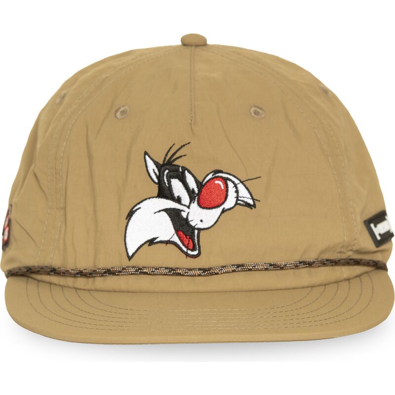 mutzen-flach-beige-snapback-loo13-goob-silvester-looney-tunes-von-capslab