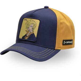 Casquette courbée bleue marine et orange snapback Vinsmoke Sanji OP5 SAN One Piece Capslab