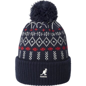 Bonnet bleu marine avec pompom Holiday Dk Blue Kangol