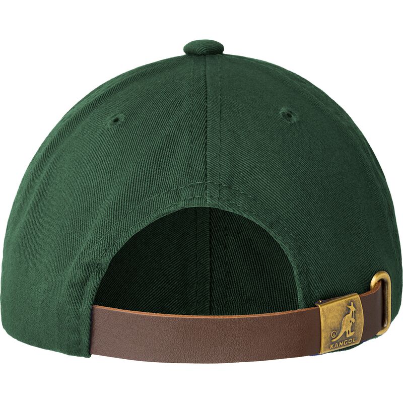 cappellino-curvo-verde-regolabile-con-logo-rosso-washed-baseball-algae-di-kangol
