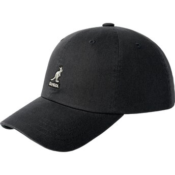 Mützen gebogen schwarz verstellbares band Washed Baseball Black von Kangol