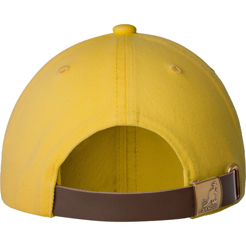 gelbe-verstellbare-curved-cap-washed-baseball-lemon-sorbet-von-kangol