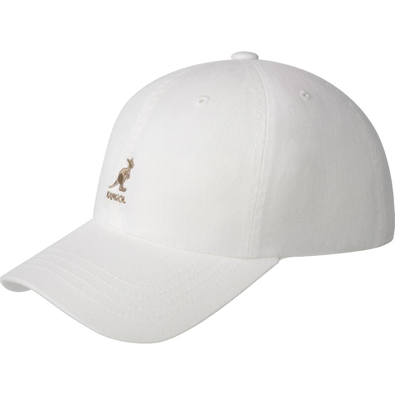 weisse-verstellbare-gebogene-kappe-washed-baseball-white-von-kangol weisse-verstellbare-gebogene-kappe-washed-baseball-white-von-kangol
