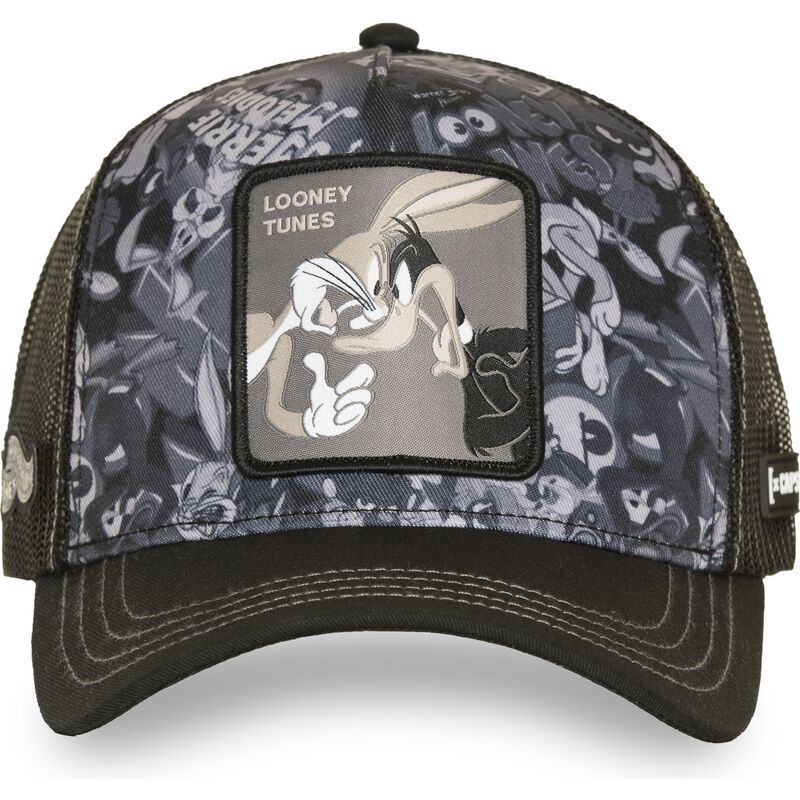 cappello-curvo-nero-snapback-loo14-duo-bugs-bunny-e-paperino-looney-tunes-di-capslab