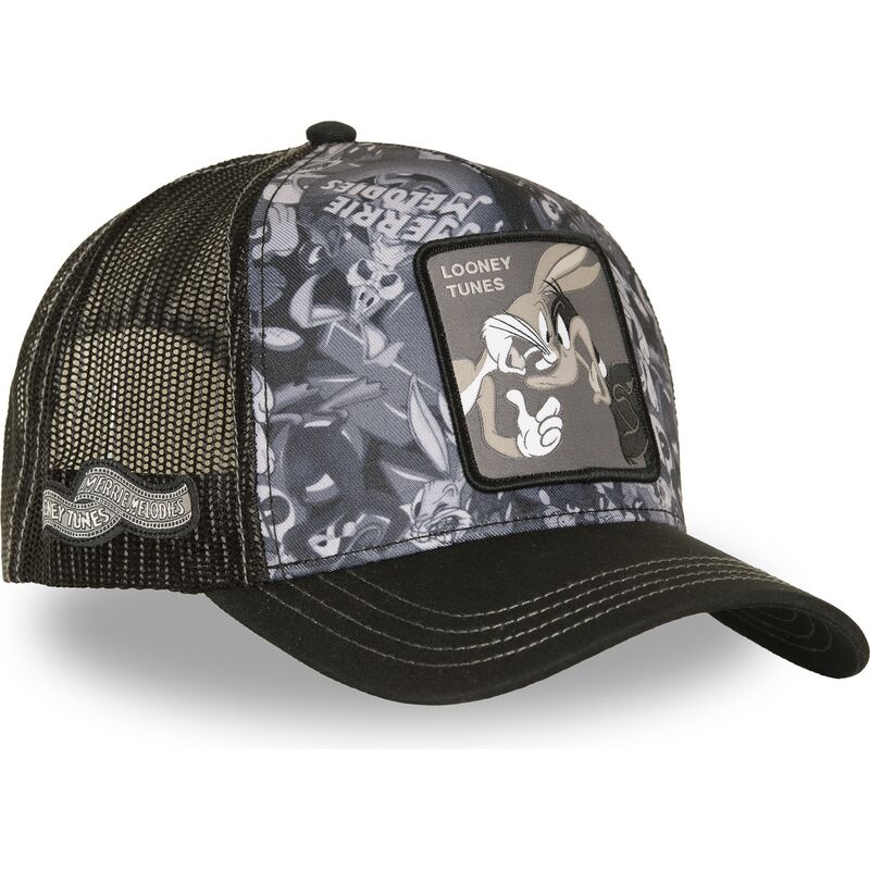 cappello-curvo-nero-snapback-loo14-duo-bugs-bunny-e-paperino-looney-tunes-di-capslab