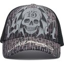 cappello-curvo-nero-snapback-13-skull-di-ed-hardy
