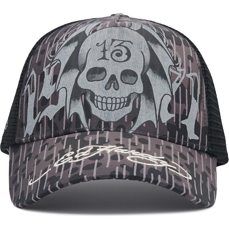 casquette-trucker-noire-13-skull-ed-hardy casquette-trucker-noire-13-skull-ed-hardy