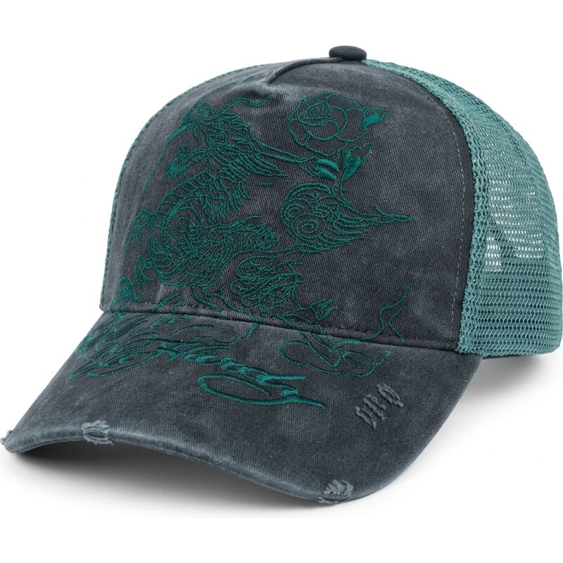 cappello-curvo-nero-snapback-outline-distressed-di-ed-hardy cappello-curvo-nero-snapback-outline-distressed-di-ed-hardy