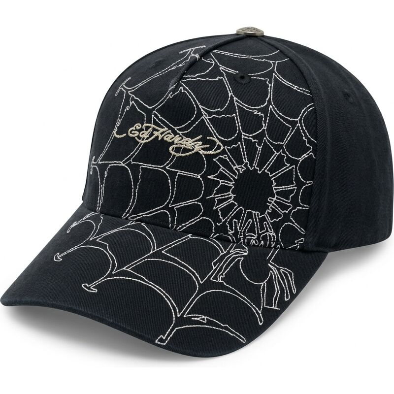 mutzen-gebogen-schwarz-verstellbares-band-spiderweb-von-ed-hardy mutzen-gebogen-schwarz-verstellbares-band-spiderweb-von-ed-hardy