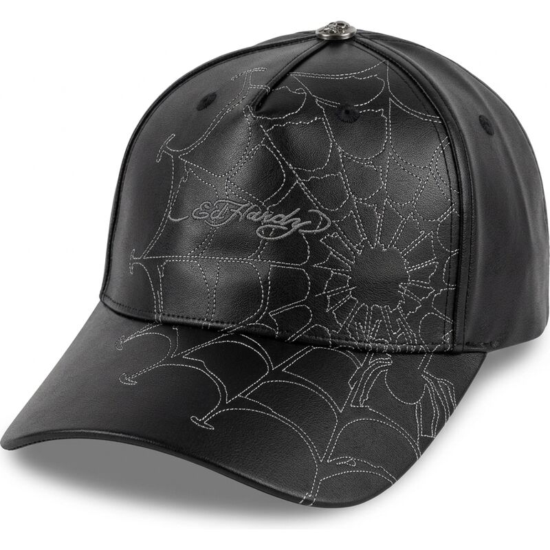 cappello-curvo-nero-cinghia-regolabile-spiderweb-pu-leather-di-ed-hardy cappello-curvo-nero-cinghia-regolabile-spiderweb-pu-leather-di-ed-hardy