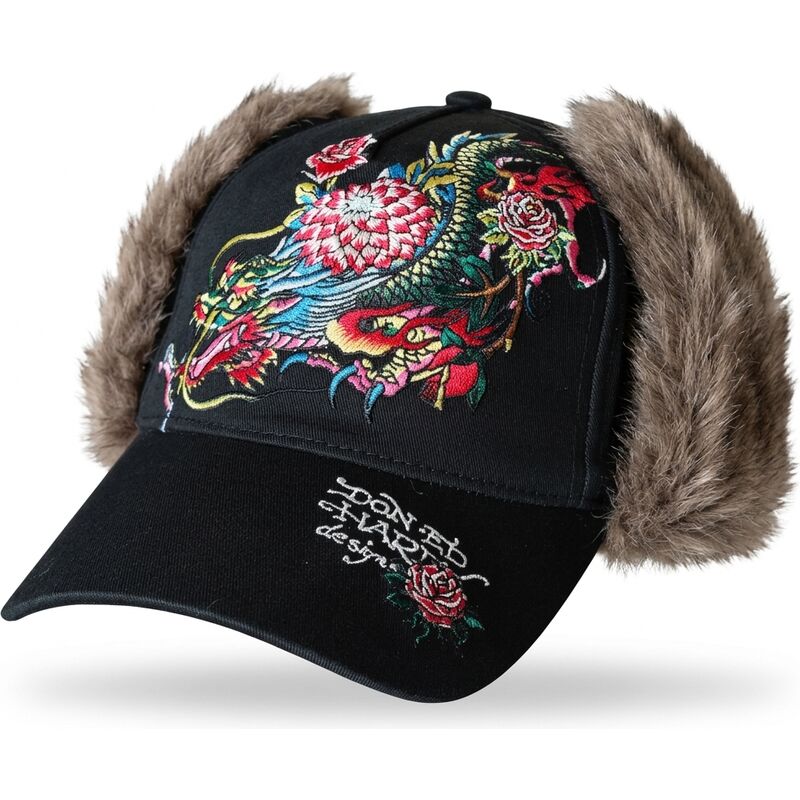 mutzen-gebogen-schwarz-angepasst-crawling-trapper-von-ed-hardy mutzen-gebogen-schwarz-angepasst-crawling-trapper-von-ed-hardy