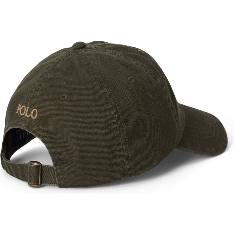 casquette-courbee-verte-fonce-ajustable-avec-logo-marron-cotton-chino-classic-sport-polo-ralph-lauren casquette-courbee-verte-fonce-ajustable-avec-logo-marron-cotton-chino-classic-sport-polo-ralph-lauren