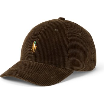 Cappello curvo marrone cinghia regolabile Corduroy di Polo Ralph Lauren