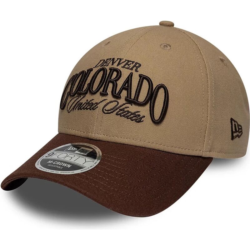 cappello-curvo-marrone-cinghia-regolabile-9forty-m-crown-wordmark-dei-denver-colorado-di-new-era cappello-curvo-marrone-cinghia-regolabile-9forty-m-crown-wordmark-dei-denver-colorado-di-new-era