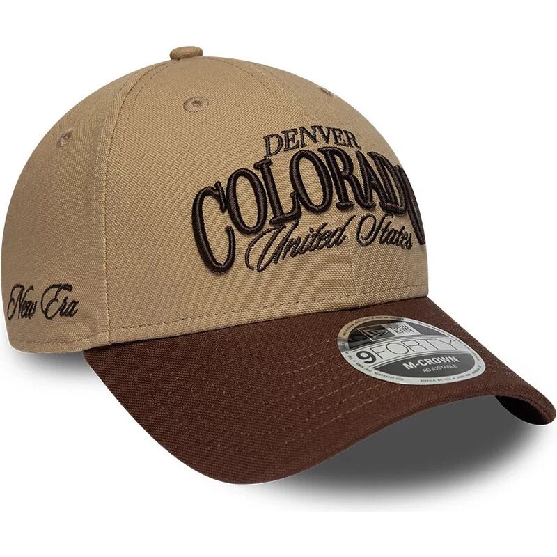 cappello-curvo-marrone-cinghia-regolabile-9forty-m-crown-wordmark-dei-denver-colorado-di-new-era cappello-curvo-marrone-cinghia-regolabile-9forty-m-crown-wordmark-dei-denver-colorado-di-new-era