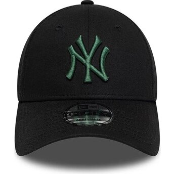 Cappello curvo nero cinghia regolabile 9FORTY League Essential dei New York Yankees MLB di New Era