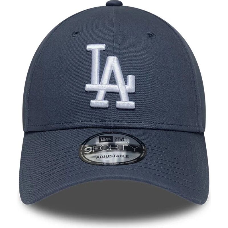 cappello-curvo-grigio-cinghia-regolabile-9forty-league-essential-dei-los-angeles-dodgers-mlb-di-new-era
