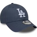 cappello-curvo-grigio-cinghia-regolabile-9forty-league-essential-dei-los-angeles-dodgers-mlb-di-new-era