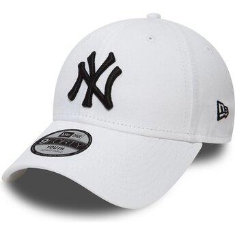 Cappello curvo bianco cinghia regolabile per bambino 9FORTY League Essential dei New York Yankees MLB di New Era