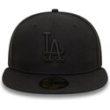 cappello-piatto-nero-chiuso-con-logo-nero-59fifty-league-essential-dei-los-angeles-dodgers-mlb-di-new-era