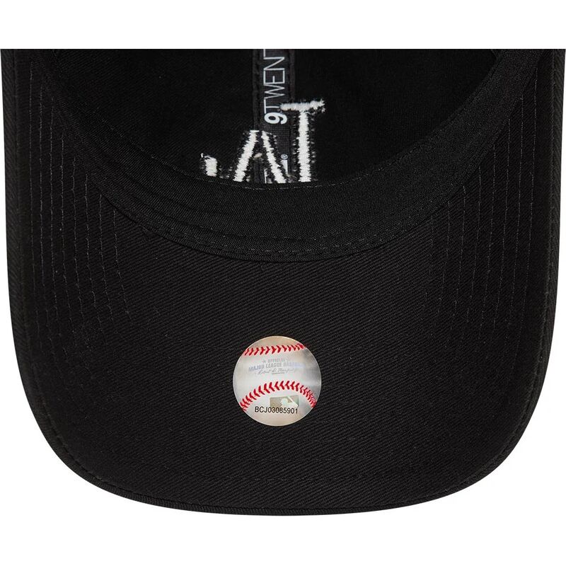 schwarze-verstellbare-curved-cap-mit-schwarzem-logo-9twenty-league-essential-der-los-angeles-dodgers-mlb-von-new-era
