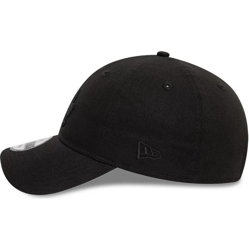 schwarze-verstellbare-curved-cap-mit-schwarzem-logo-9twenty-league-essential-der-los-angeles-dodgers-mlb-von-new-era