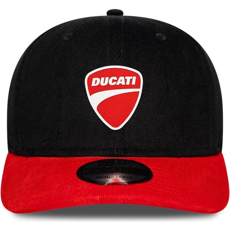 casquette-courbee-noire-et-rouge-snapback-9seventy-stretch-snap-contrast-visor-ducati-motor-motogp-new-era