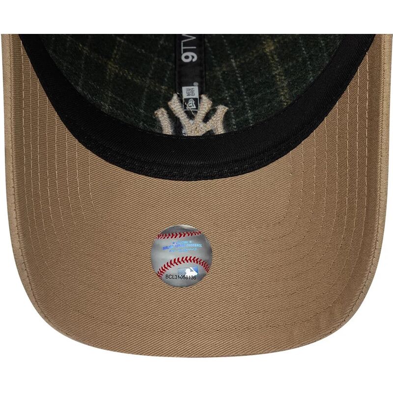 cappello-curvo-verde-cinghia-regolabile-9twenty-mix-check-dei-new-york-yankees-mlb-di-new-era