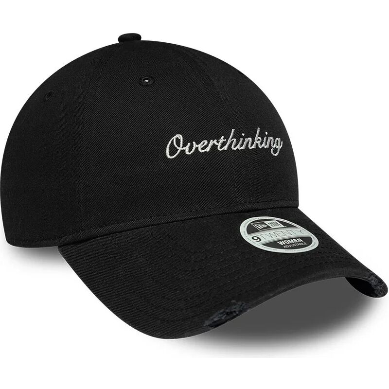 cappello-curvo-nero-cinghia-regolabile-9twenty-slogan-overthinking-di-new-era