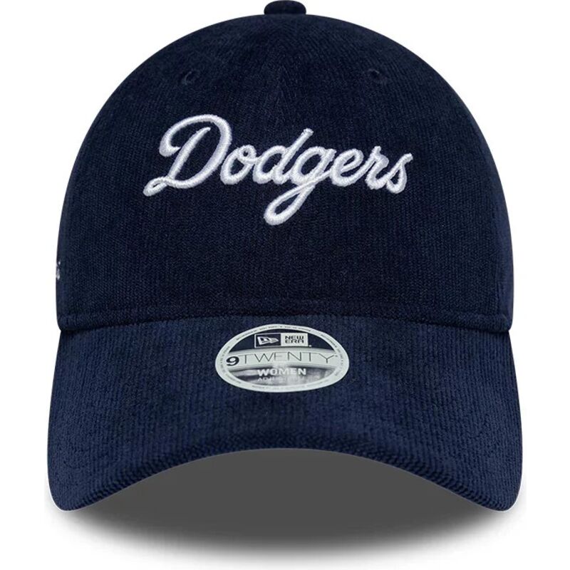 casquette-courbee-bleue-marine-ajustable-pour-femme-9twenty-cord-script-los-angeles-dodgers-mlb-new-era