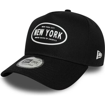 Cappello curvo nero snapback 9FORTY E Frame Rubber dei New York di New Era