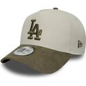 mutzen-gebogen-grun-snapback-9forty-e-frame-suede-visor-der-los-angeles-dodgers-mlb-von-new-era