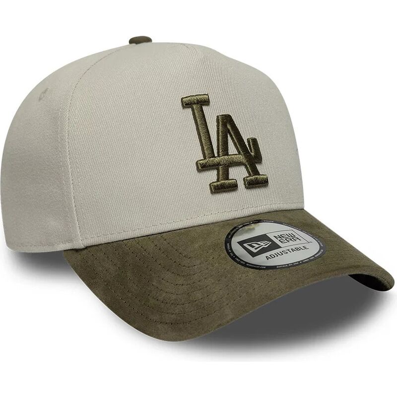 mutzen-gebogen-grun-snapback-9forty-e-frame-suede-visor-der-los-angeles-dodgers-mlb-von-new-era