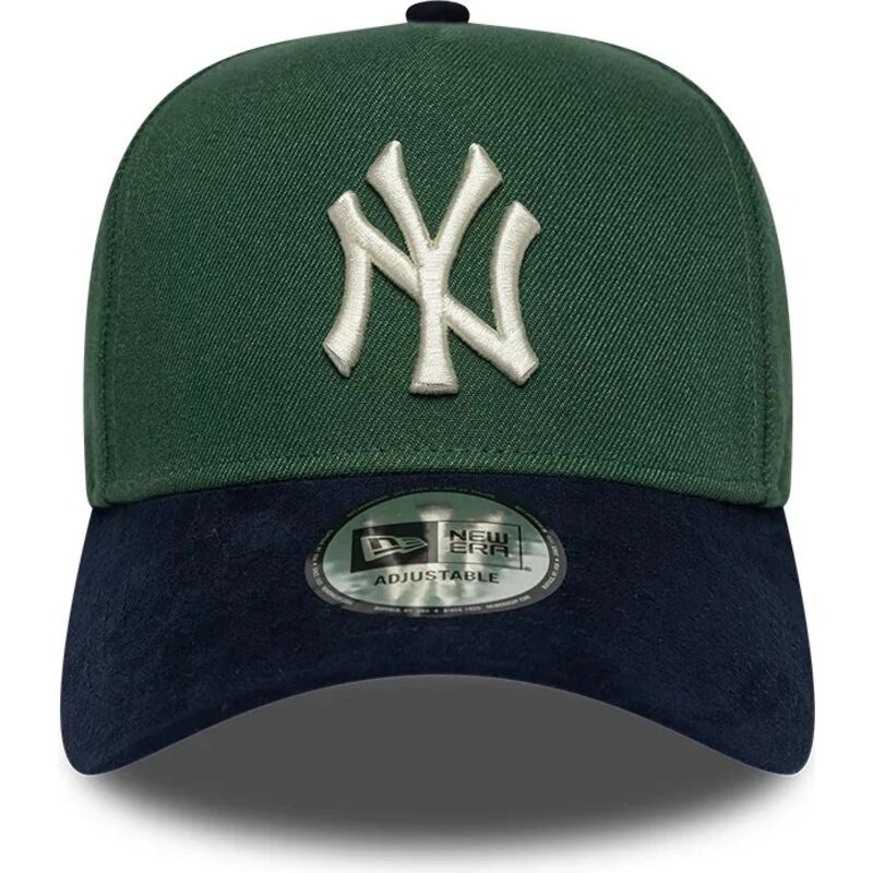 cappello-curvo-verde-snapback-9forty-e-frame-suede-visor-dei-new-york-yankees-mlb-di-new-era